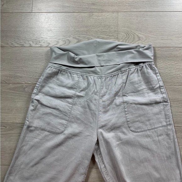 Anthropologie Hei Hei Grey Linen Wide Leg Pants - Picture 4 of 11